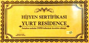 hijyen sertifikasi Yurt Residence Kız Pansiyonu Kırklareli